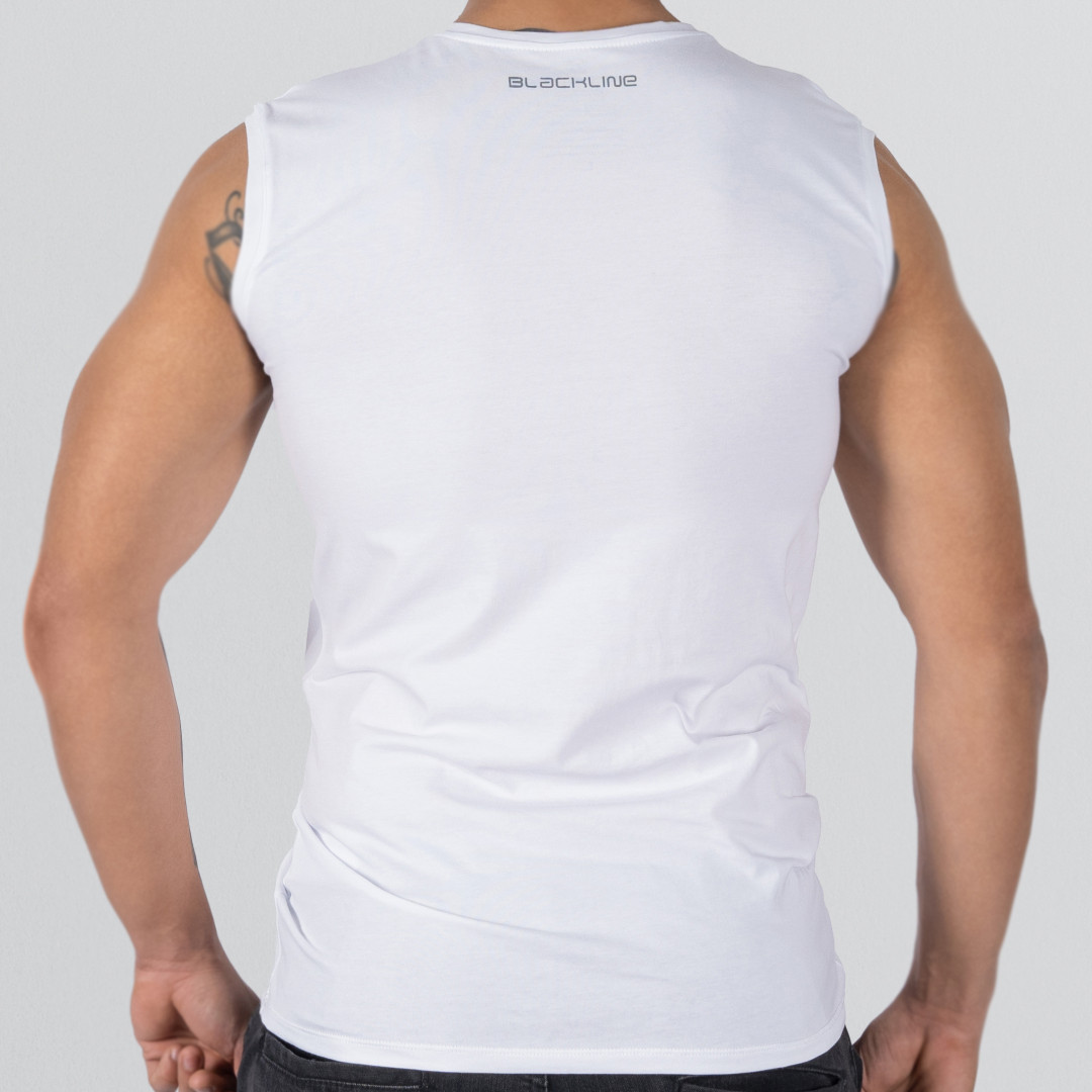 T-shirt Round neck Sleeveless White