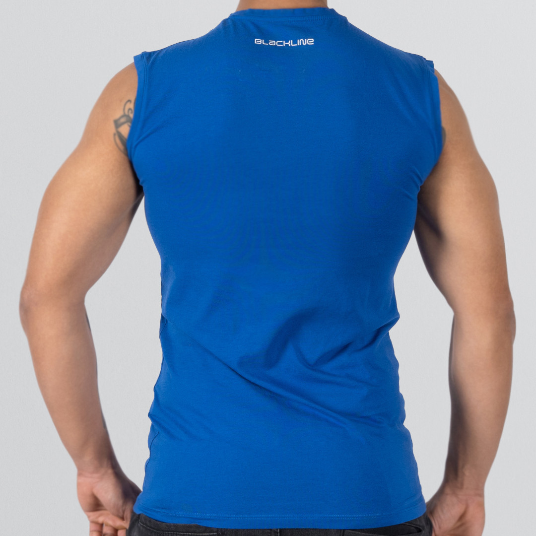 T-shirt Round neck Sleeveless Blue