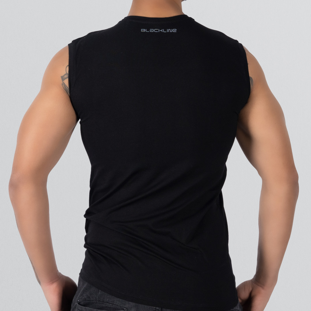 T-shirt Round neck Sleeveless Black