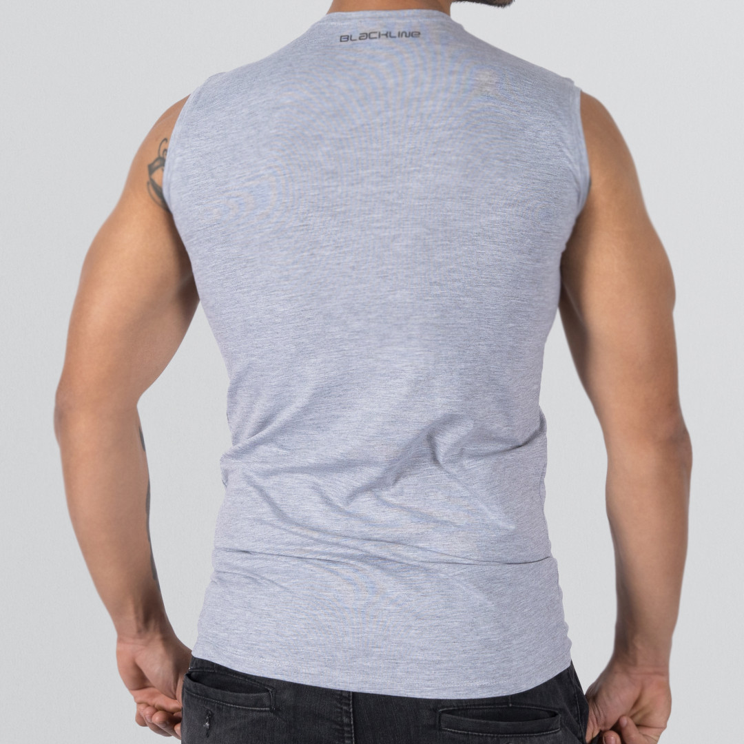 T-shirt Round neck Sleeveless Gray