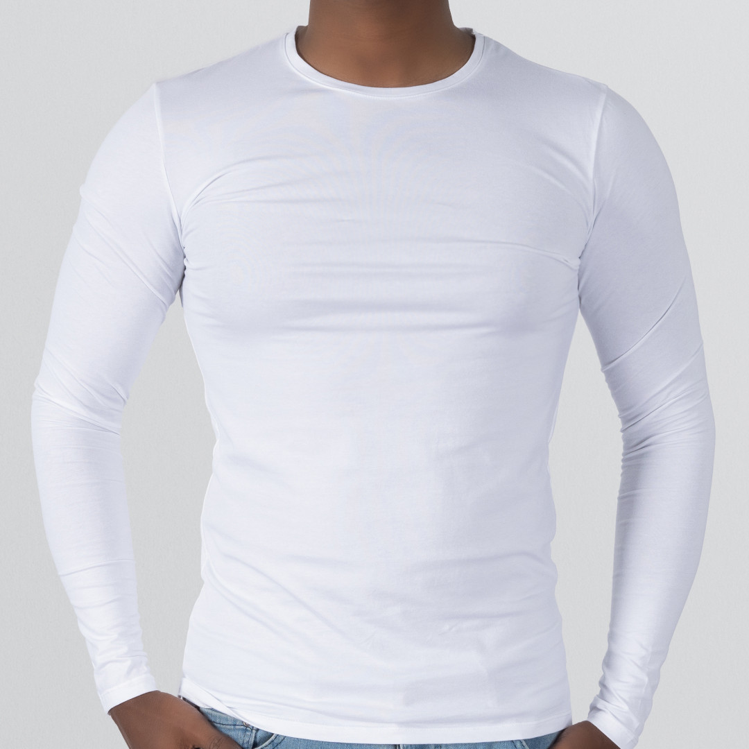 Shirt Body Long Sleeve Round Neck - White