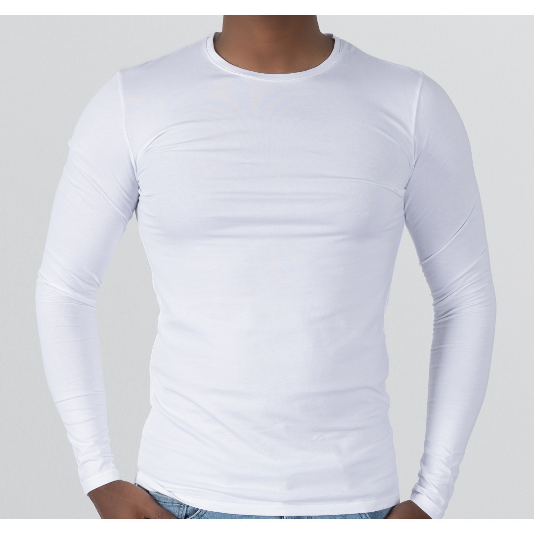 Shirt Body Long Sleeve Round Neck - White