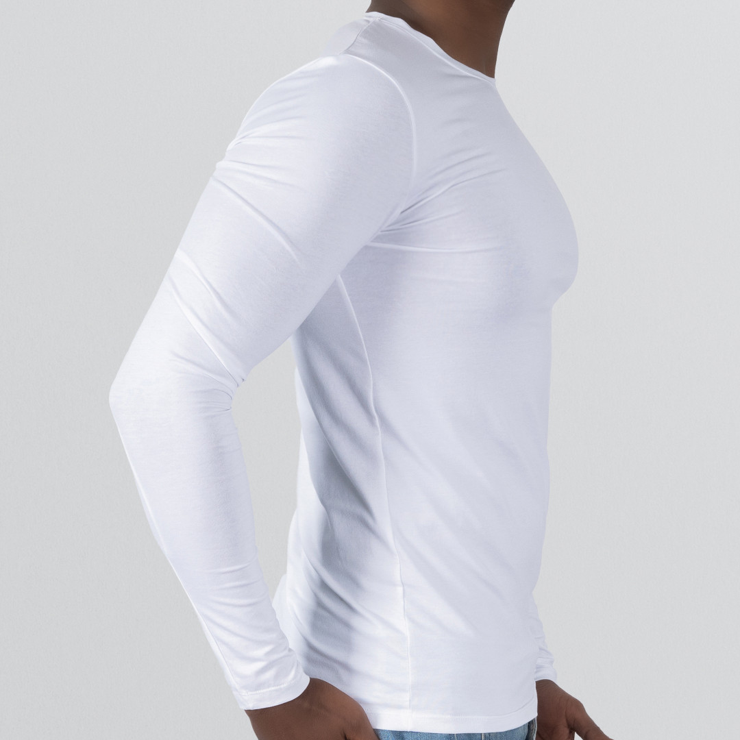 Shirt Body Long Sleeve Round Neck - White