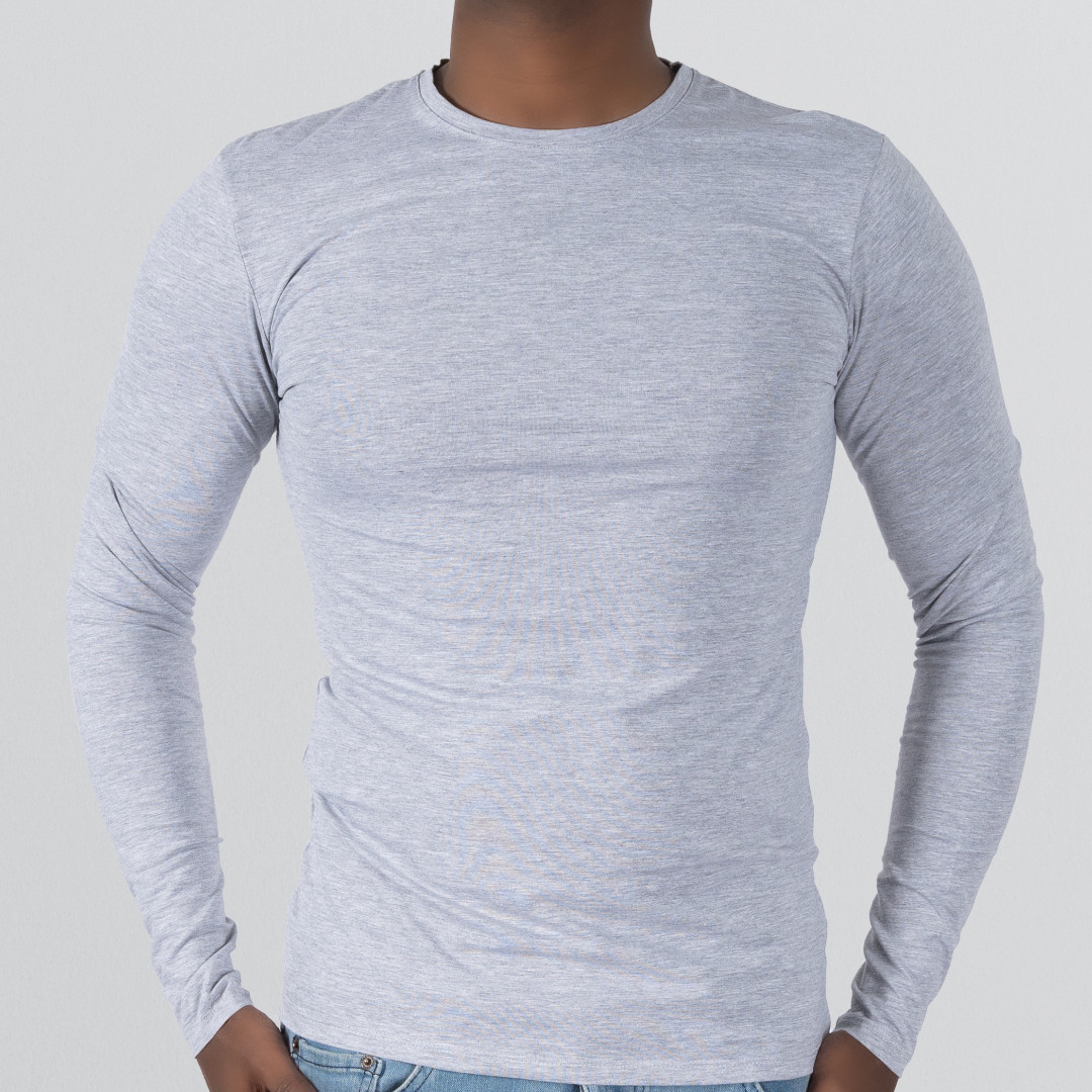 Shirt Body Long Sleeve Round Neck - Grey