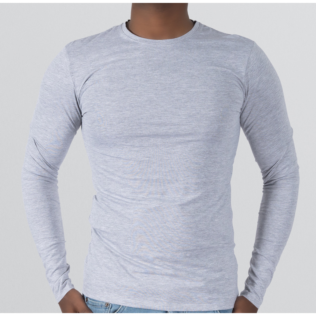 Shirt Body Long Sleeve Round Neck - Gray