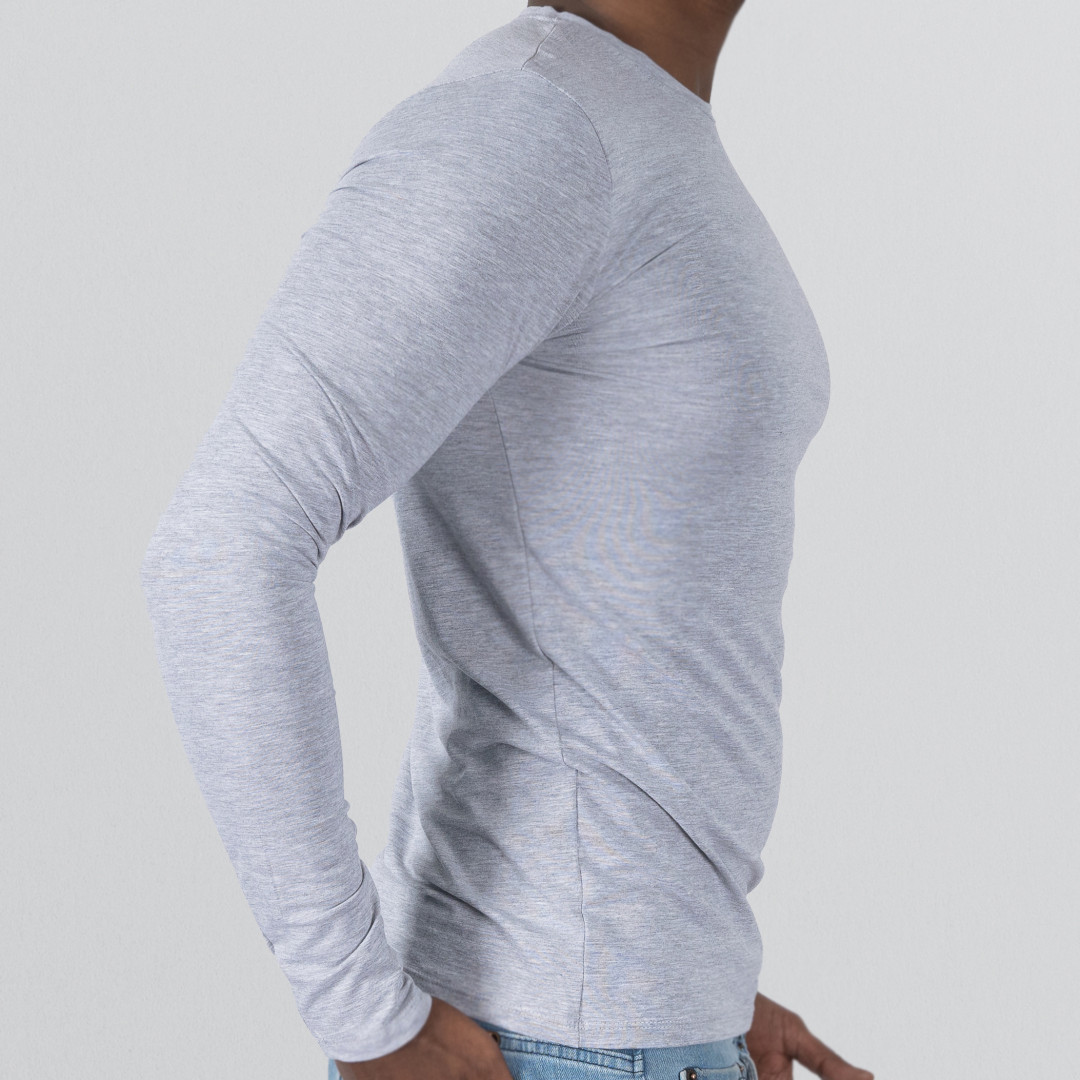 Shirt Body Long Sleeve Round Neck - Grey