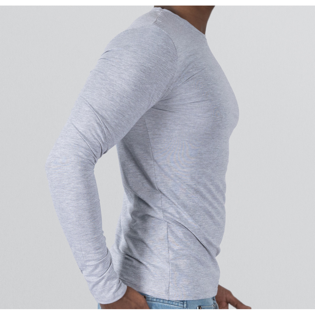 Shirt Body Long Sleeve Round Neck - Gray