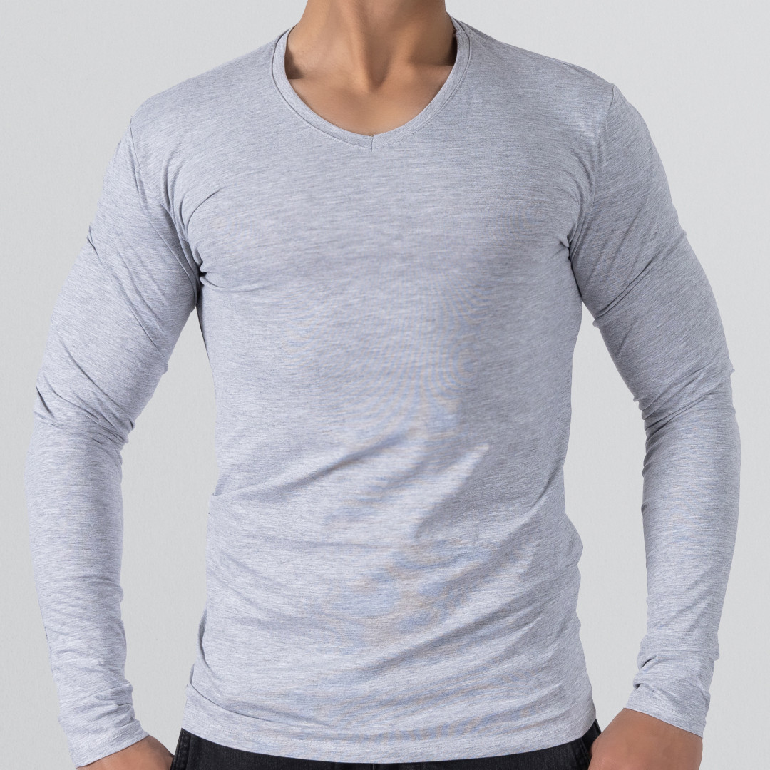 Long sleeve V-neck body shirt (3 pieces)