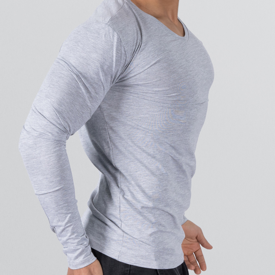 Long sleeve V-neck body shirt (3 pieces)