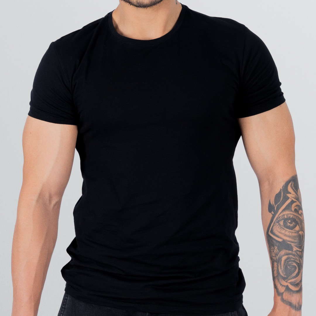 Round neck short sleeve T-shirt (3 pieces)