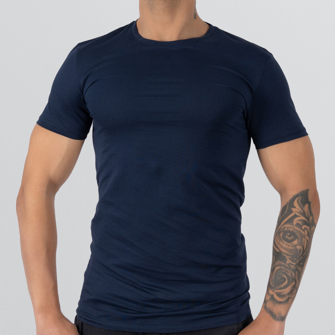 T-Shirt Body Round Neck Short Sleeve - Dark Blue