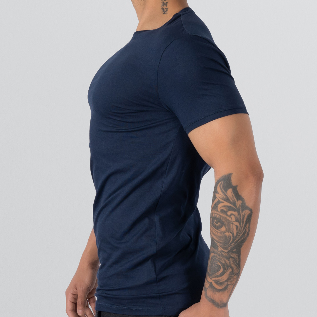 T-Shirt Body Round Neck Short Sleeve - Dark Blue