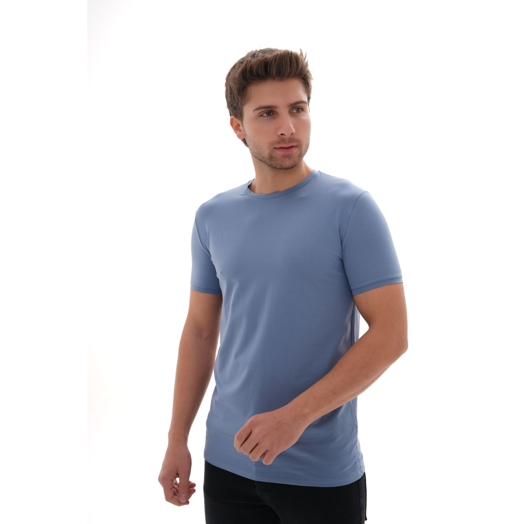 T-Shirt Body Round Neck Short Sleeve - Light Blue