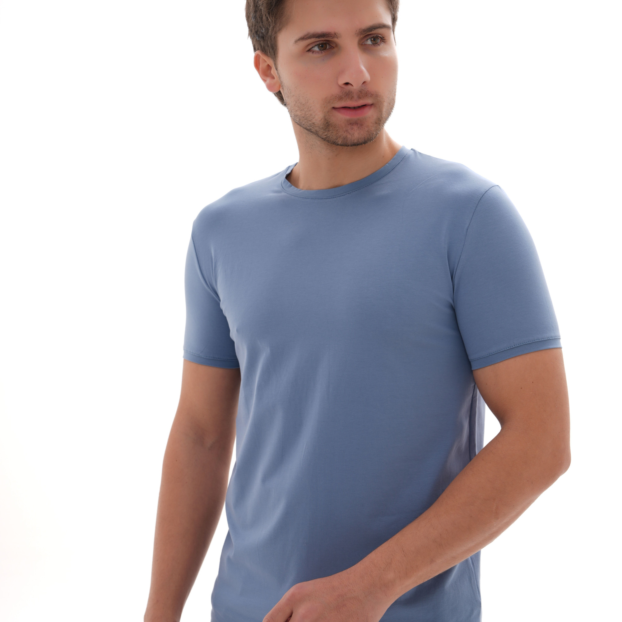 T-Shirt Body Round Neck Short Sleeve - Light Blue