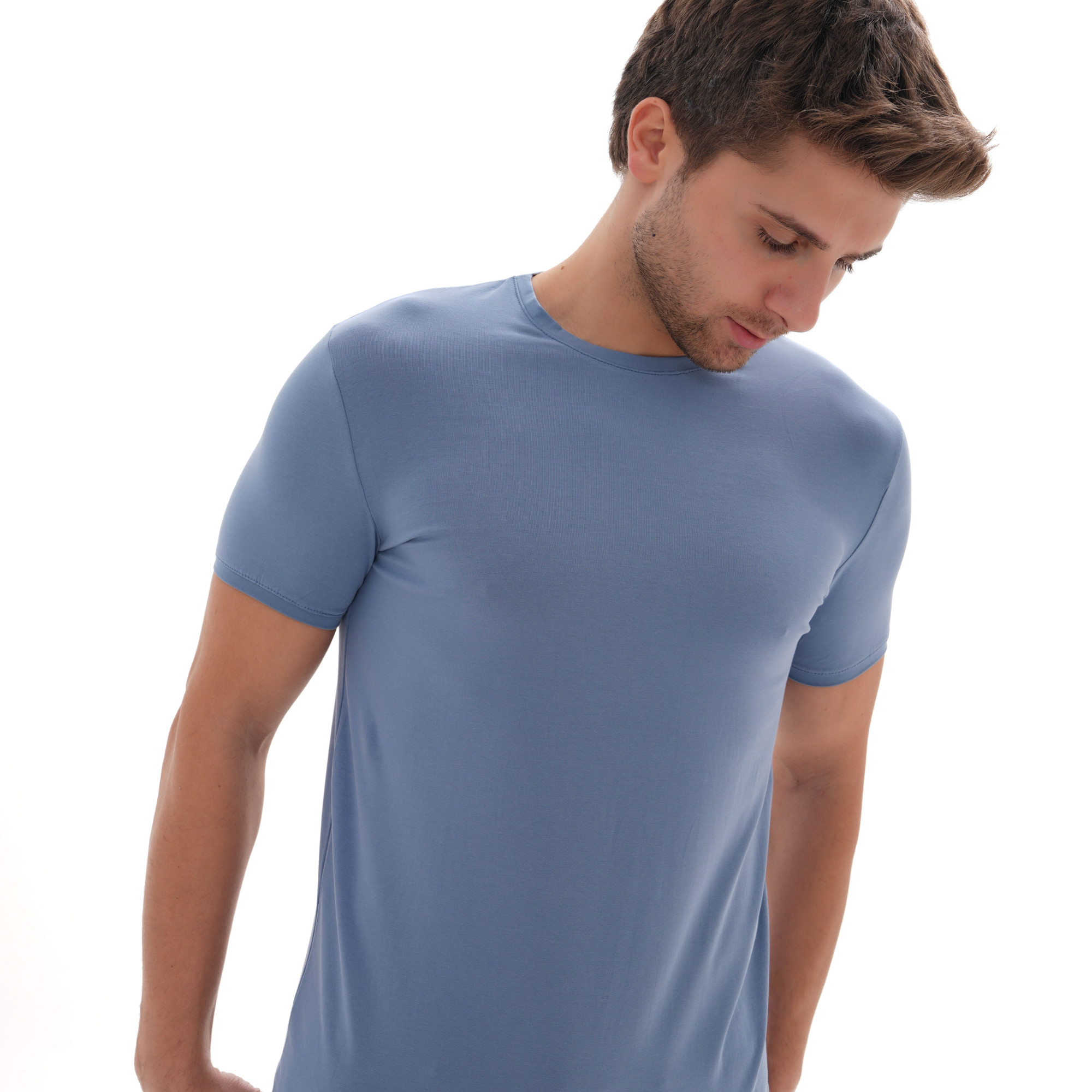 T-Shirt Body Round Neck Short Sleeve - Light Blue