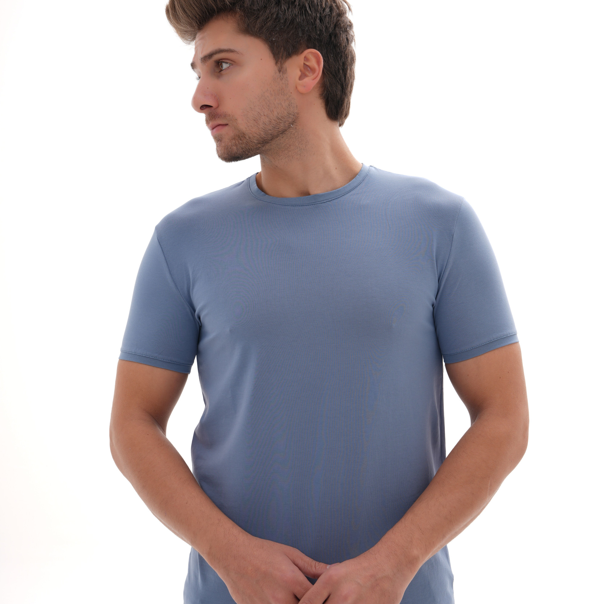 T-Shirt Body Round Neck Short Sleeve - Light Blue