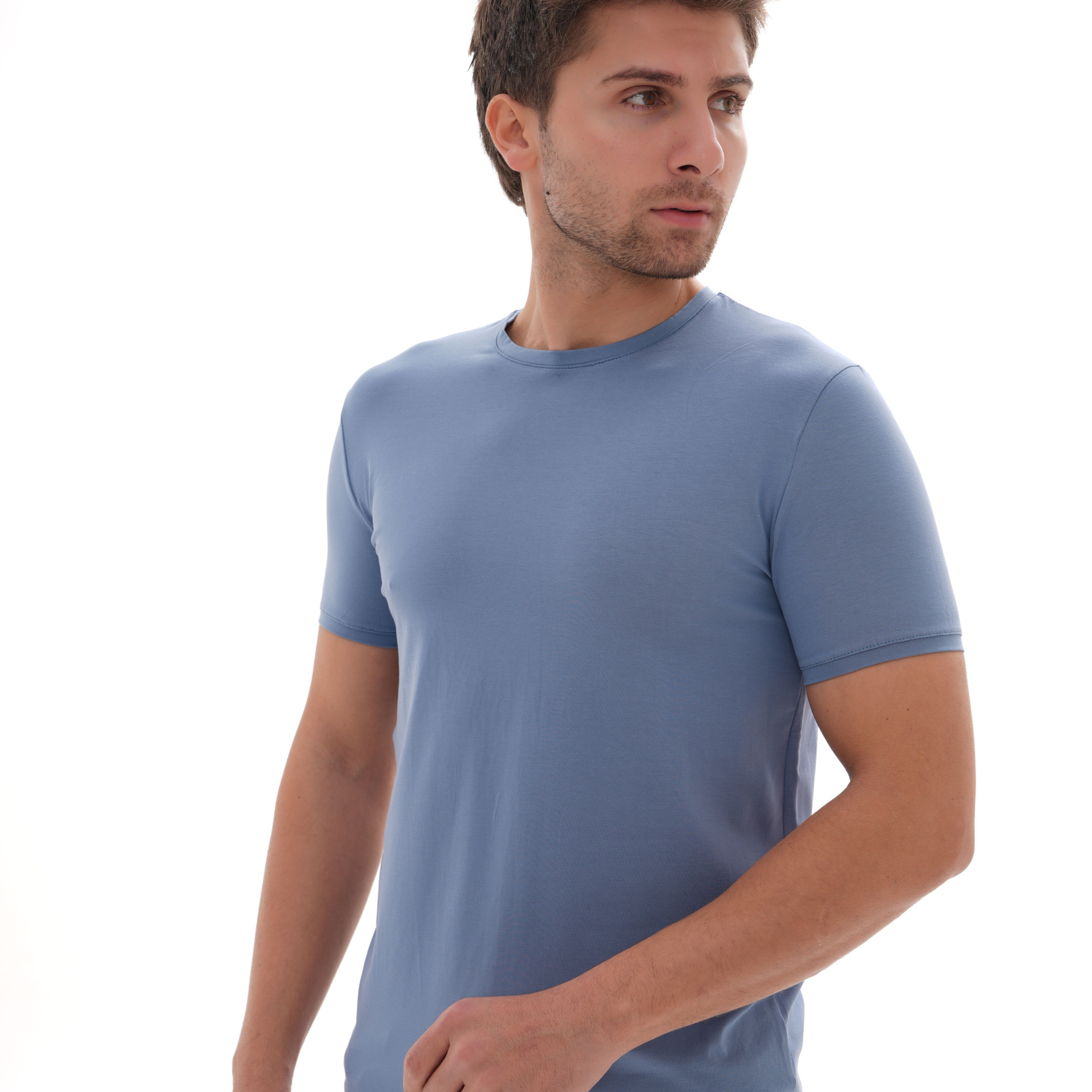 T-Shirt Body Round Neck Short Sleeve - Light Blue