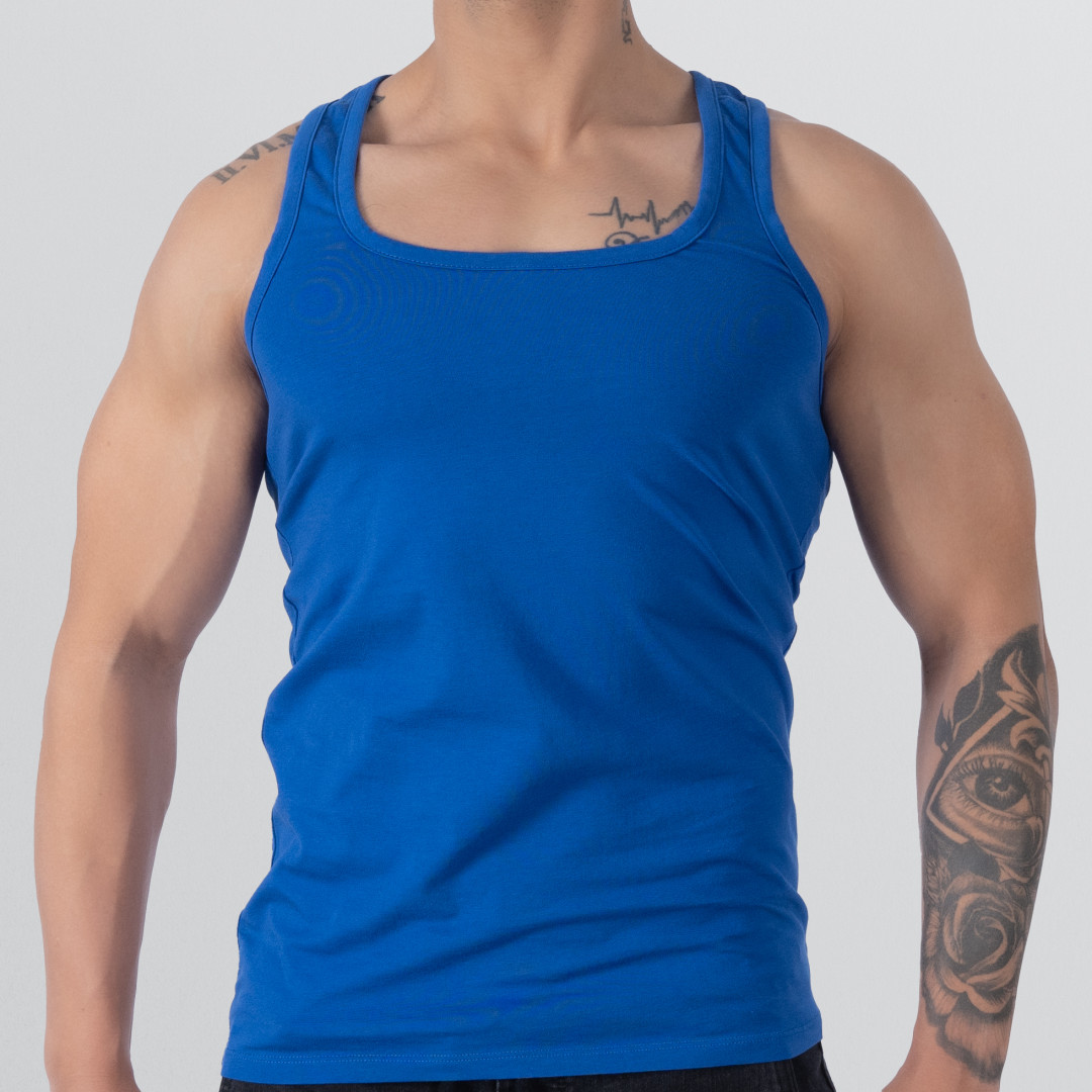 T-shirt Tank Top Racing back - Blue