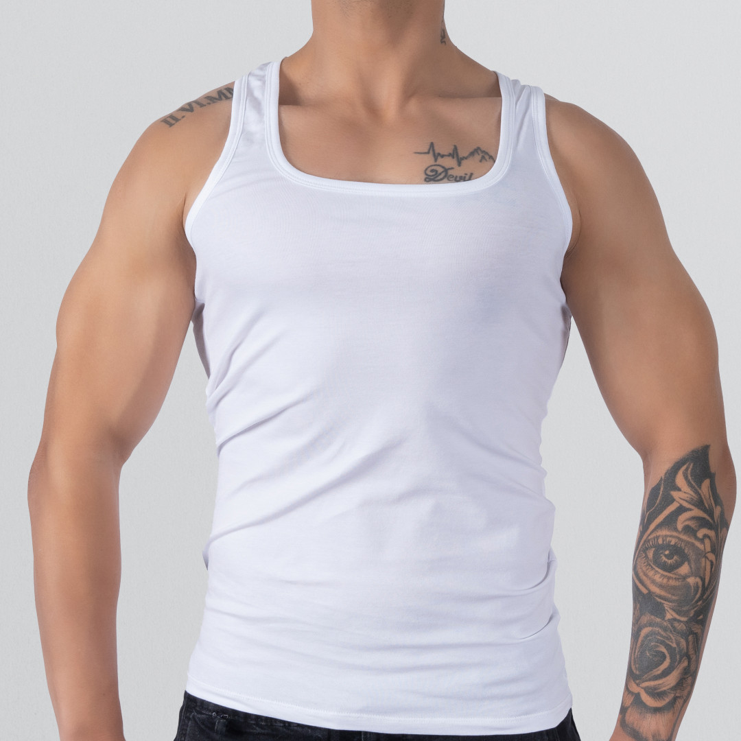 T-shirt Tank Top Racing back - White