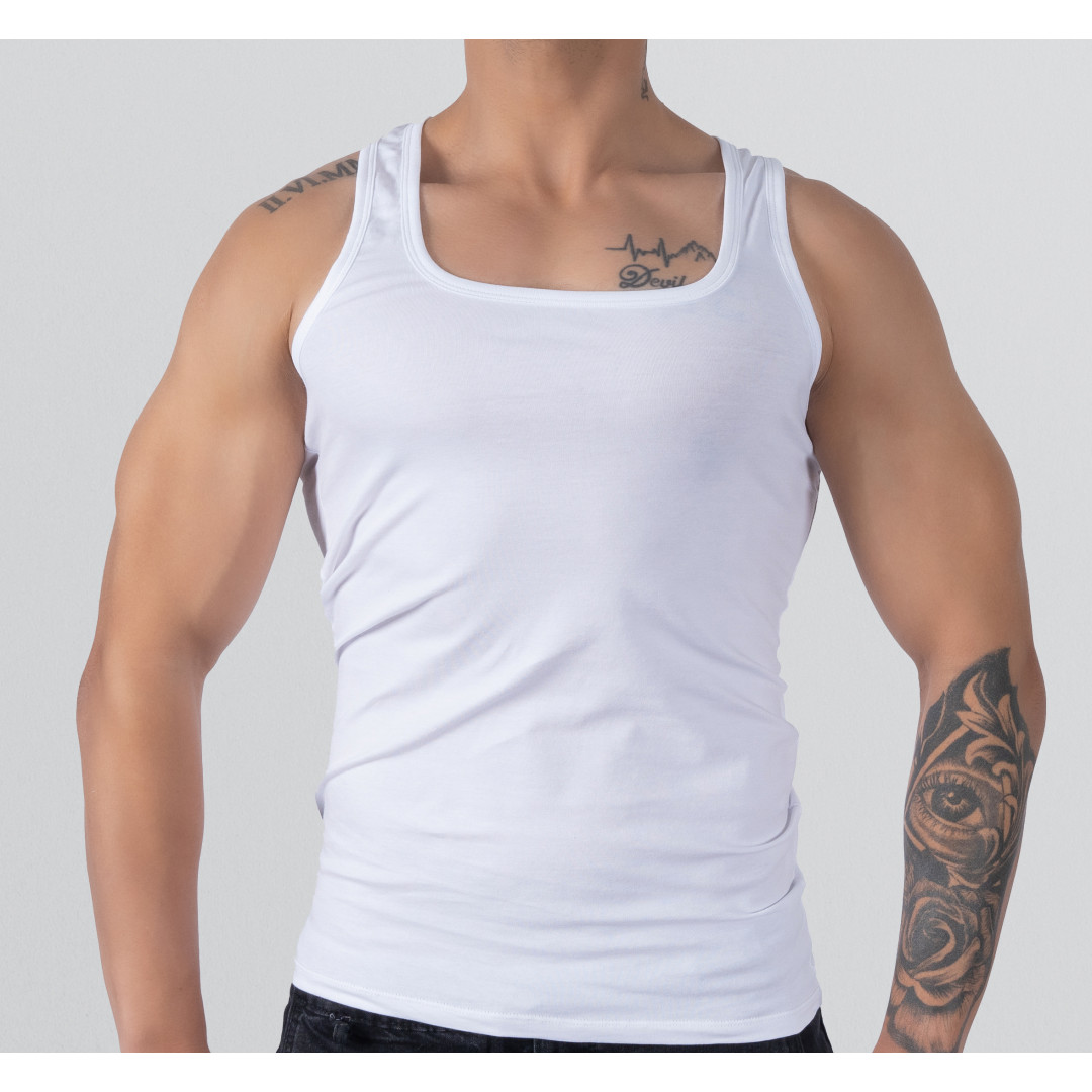 T-shirt Tank Top Racing back - White