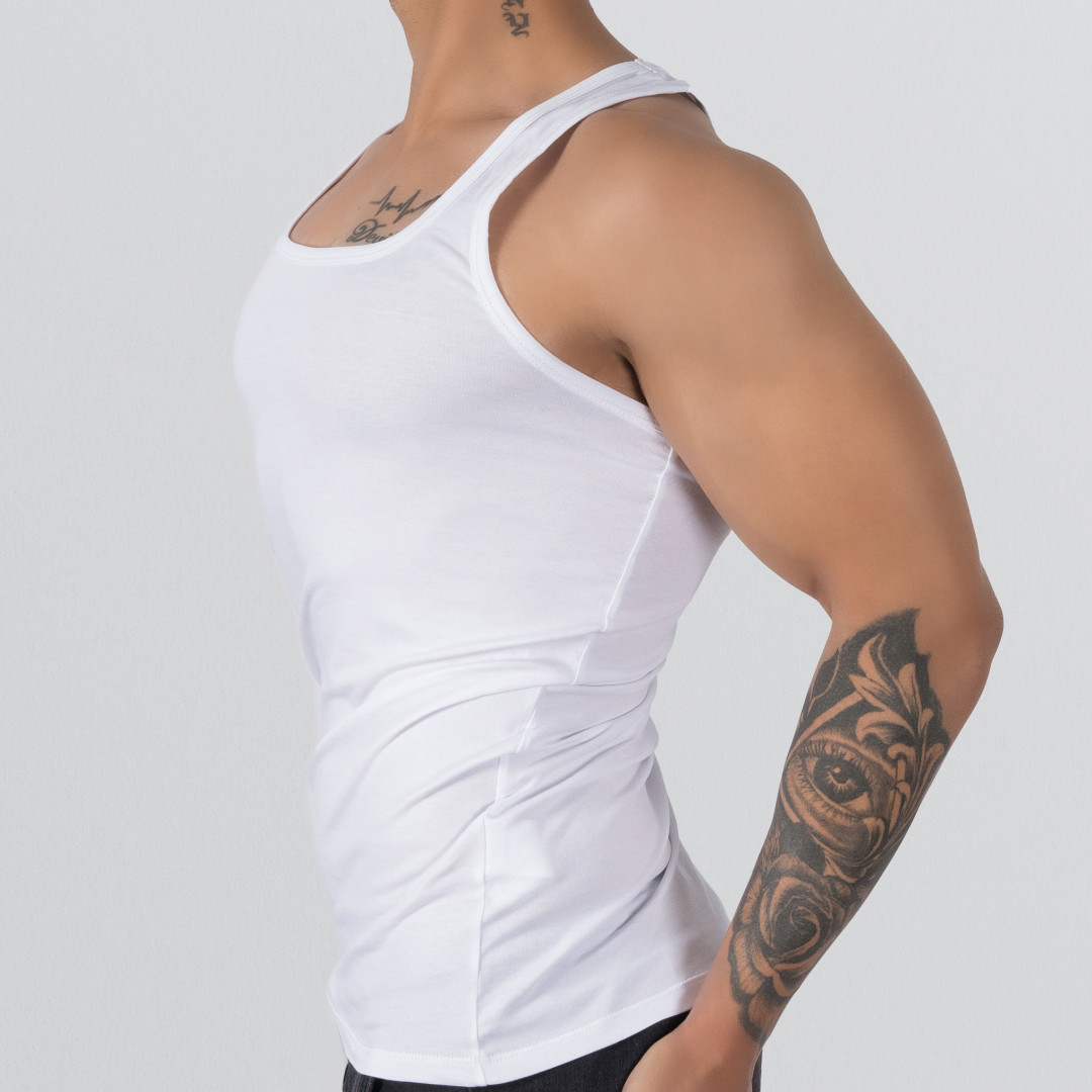 T-shirt Tank Top Racing back - White