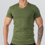 تيشيرت بدي رقبة V كم قصير - اخضر غامق