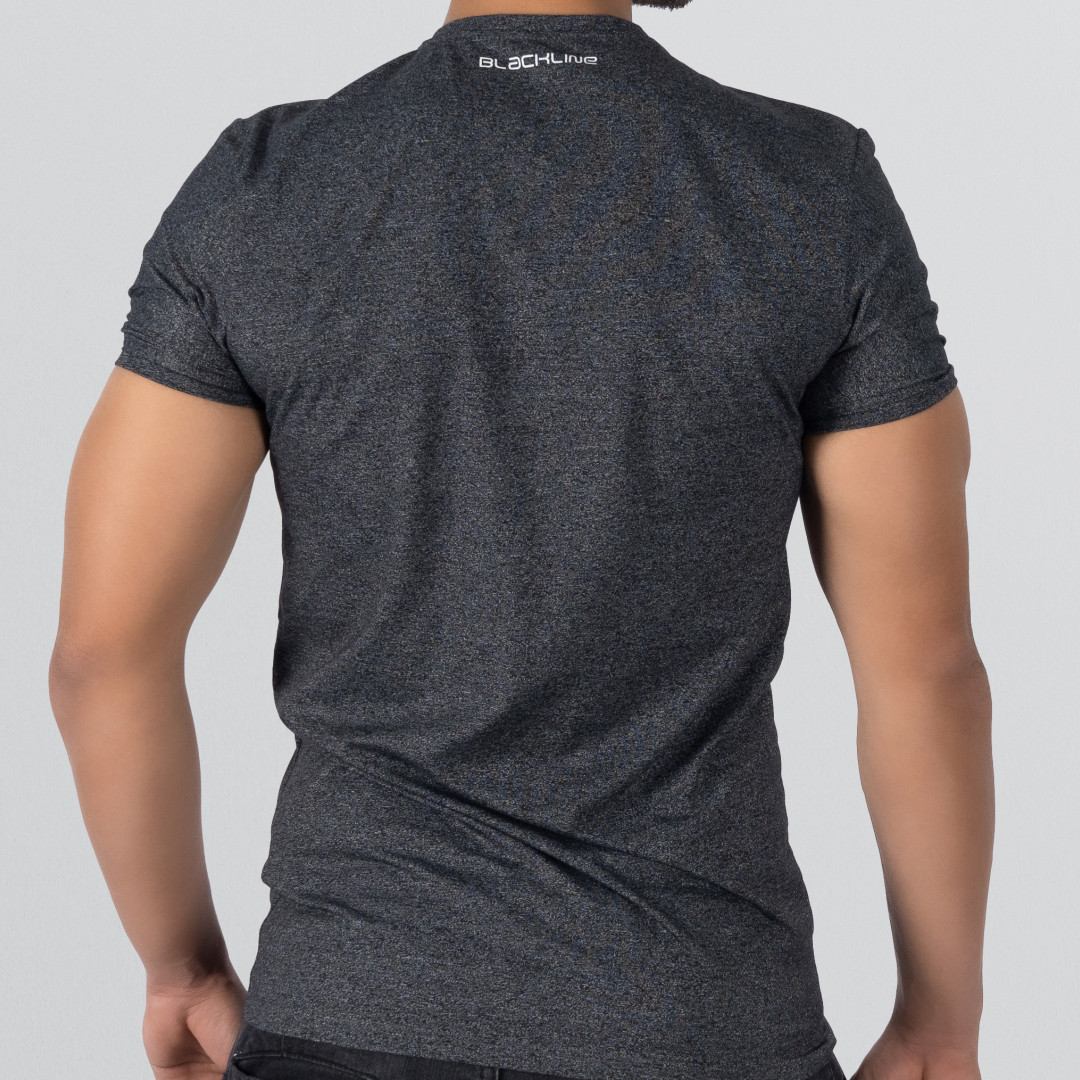 T-Shirt Body V Neck Short Sleeve - Dark Gray