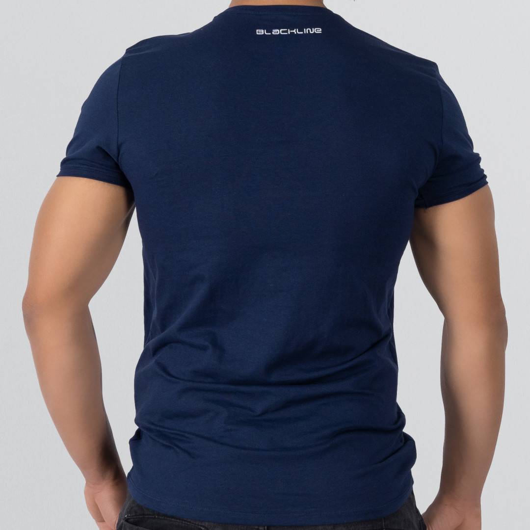 T-Shirt Body V Neck Short Sleeve - Dark Blue