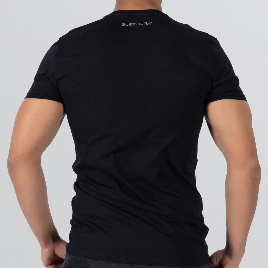 T-Shirt Body V Neck Short Sleeve - Black