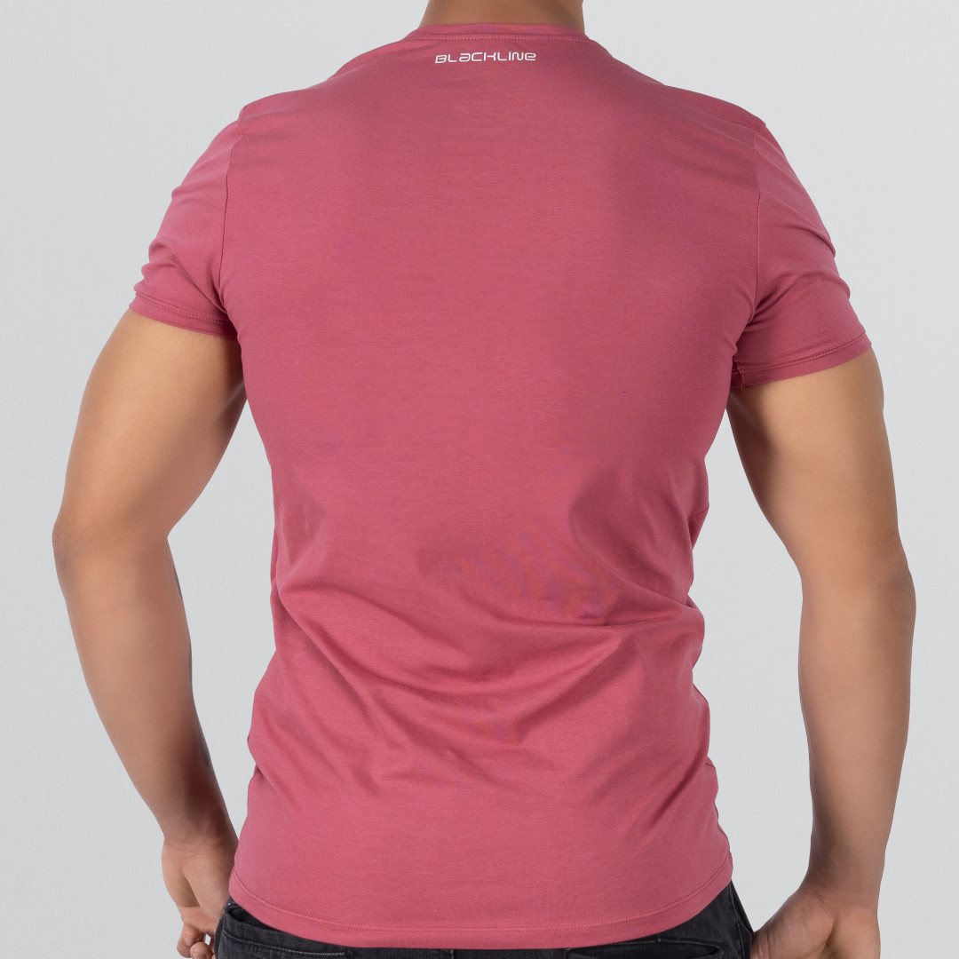 T-Shirt Body V Neck Short Sleeve - Maroon