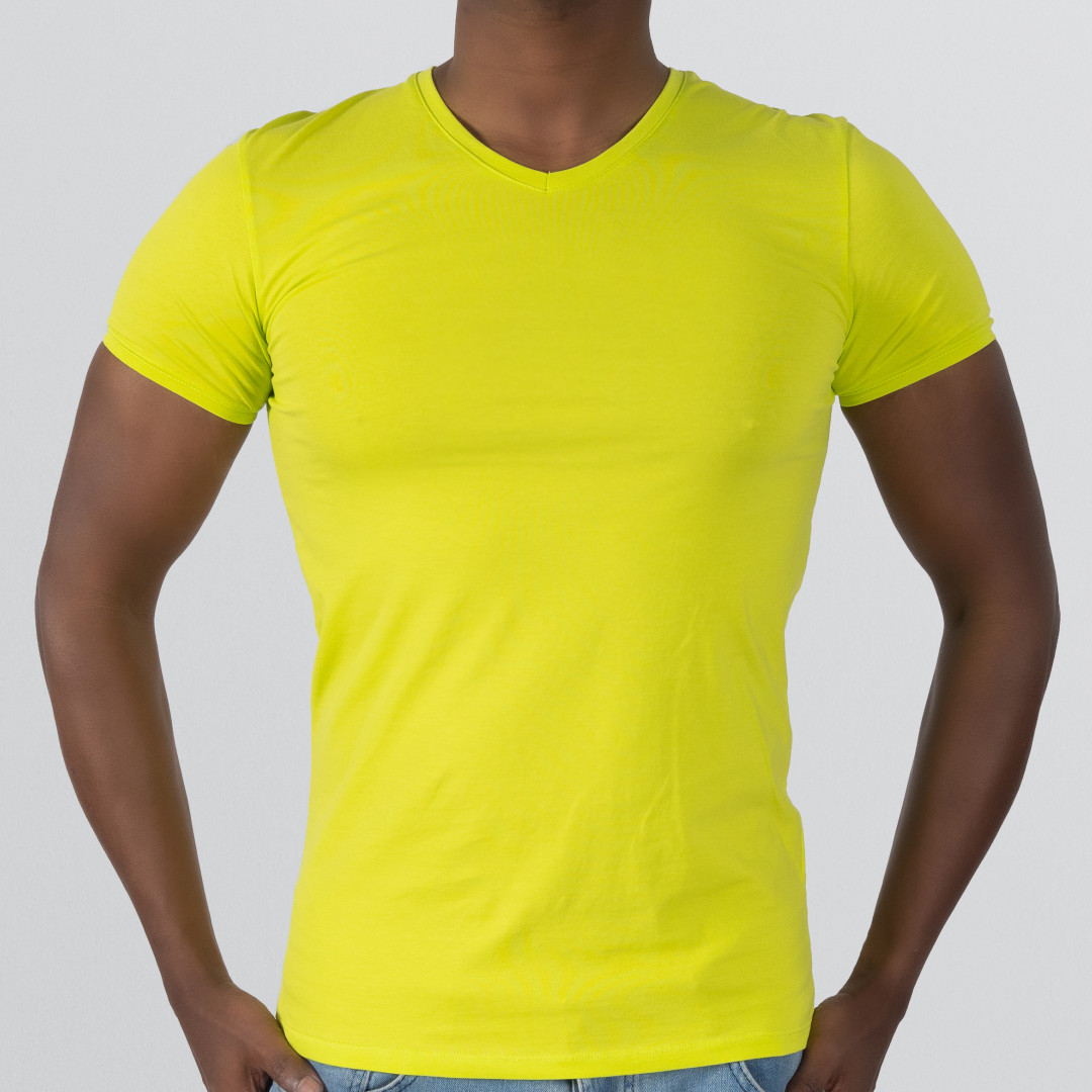 T-Shirt Body V Neck Short Sleeve - Phosphor