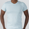 T-Shirt Body V Neck Short Sleeve - Cyan Blue