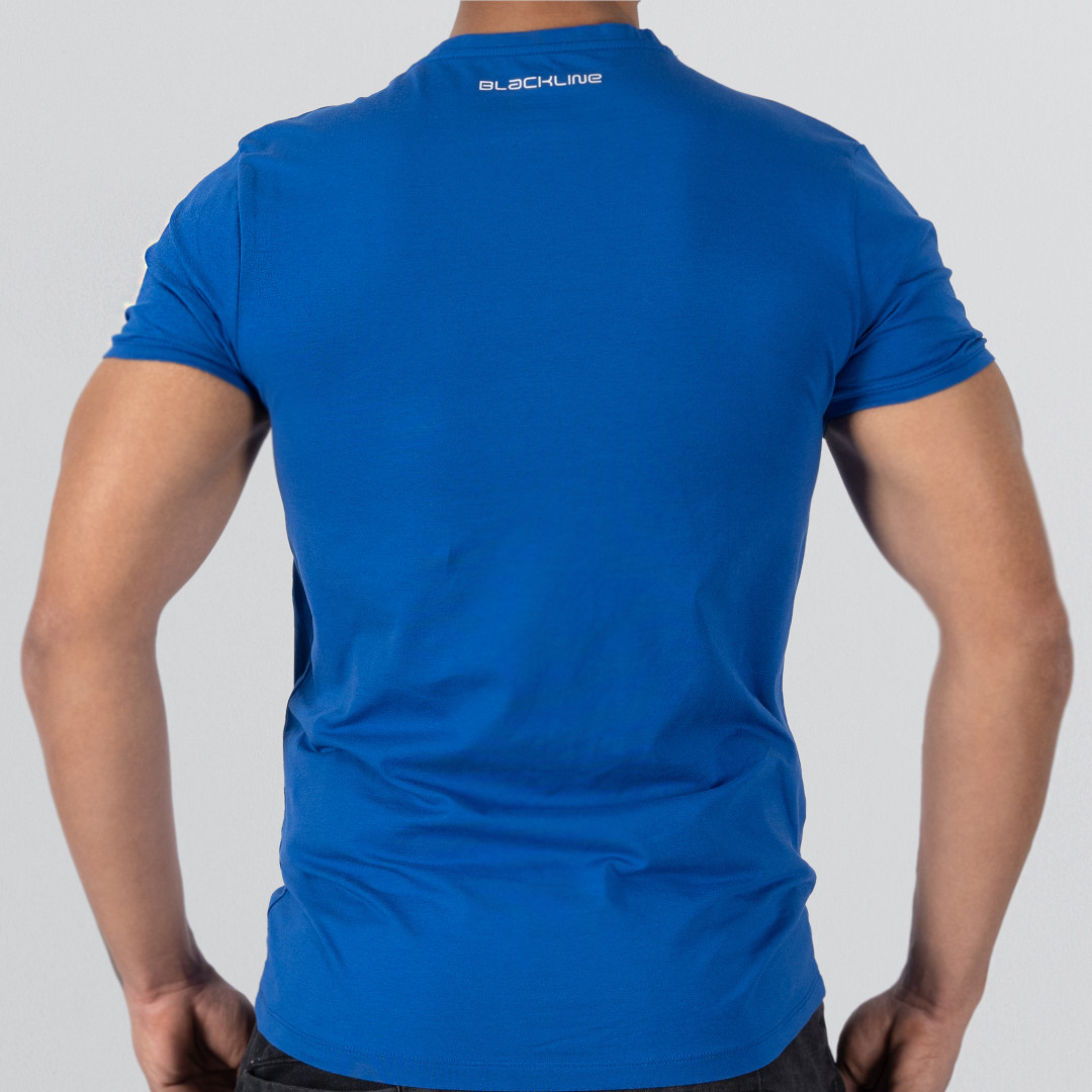 T-Shirt Body V Neck Short Sleeve - Blue