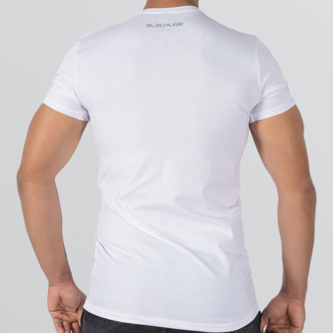 T-Shirt Body V Neck Short Sleeve - White