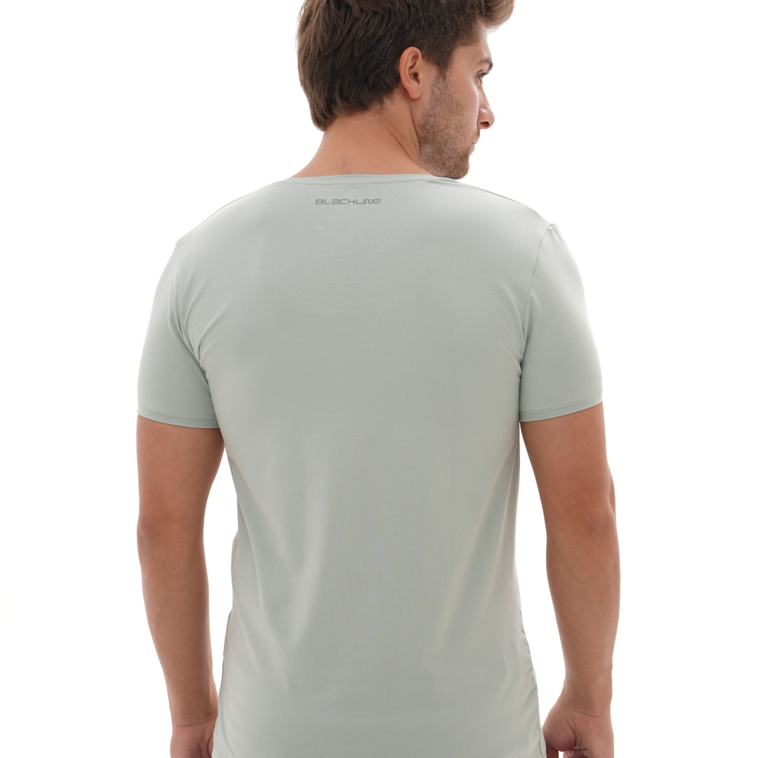 T-Shirt Body V Neck Short Sleeve - Pistachio