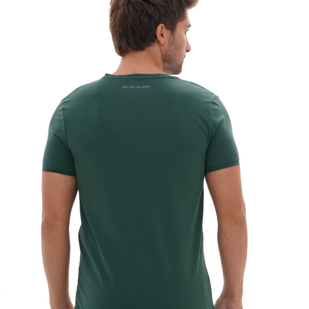 T-Shirt Body V Neck Short Sleeve - Green